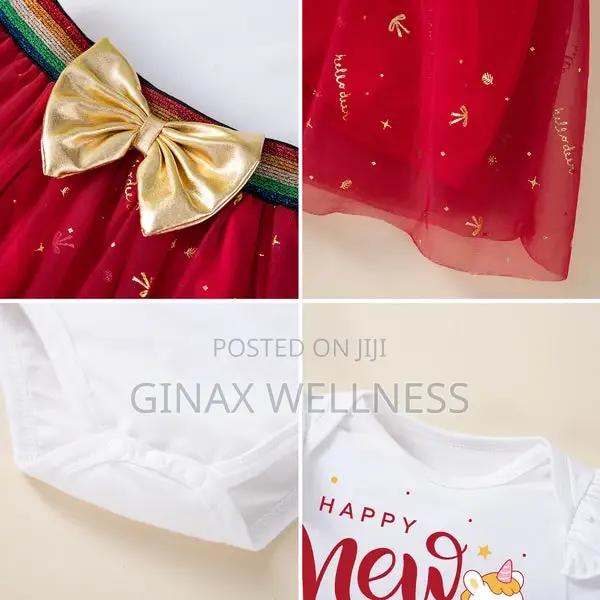 2-Piece "Happy New Year" Outfit Set for Baby Girls With Long-Sleeve