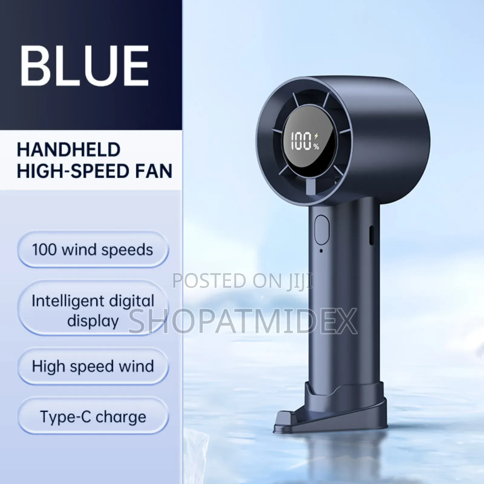 Portable Handheld Fan Speed(1-100) Adjustable Turbo Mini Fan