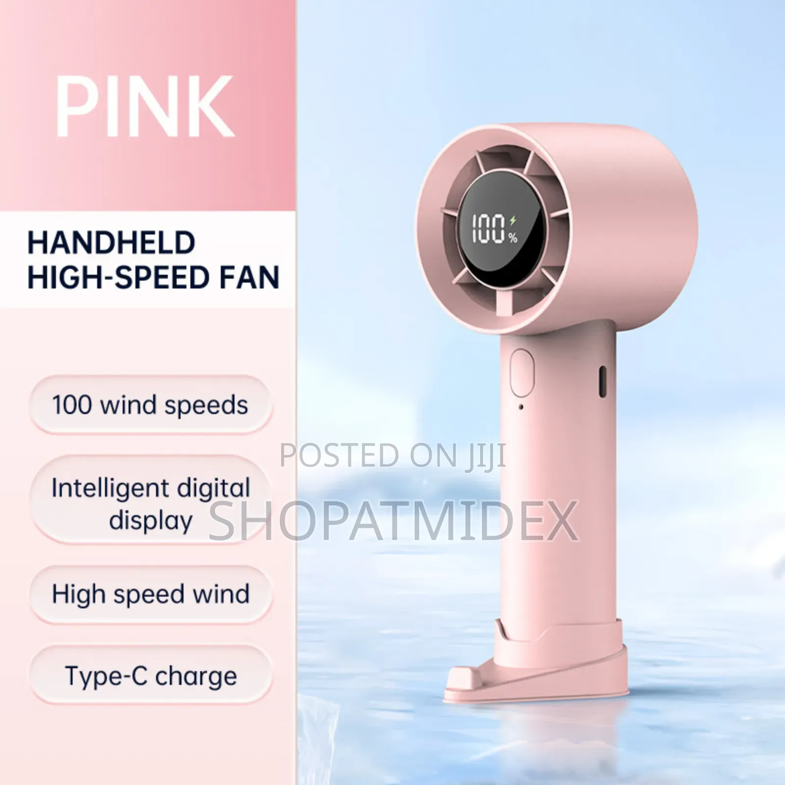 Portable Handheld Fan Speed(1-100) Adjustable Turbo Mini Fan