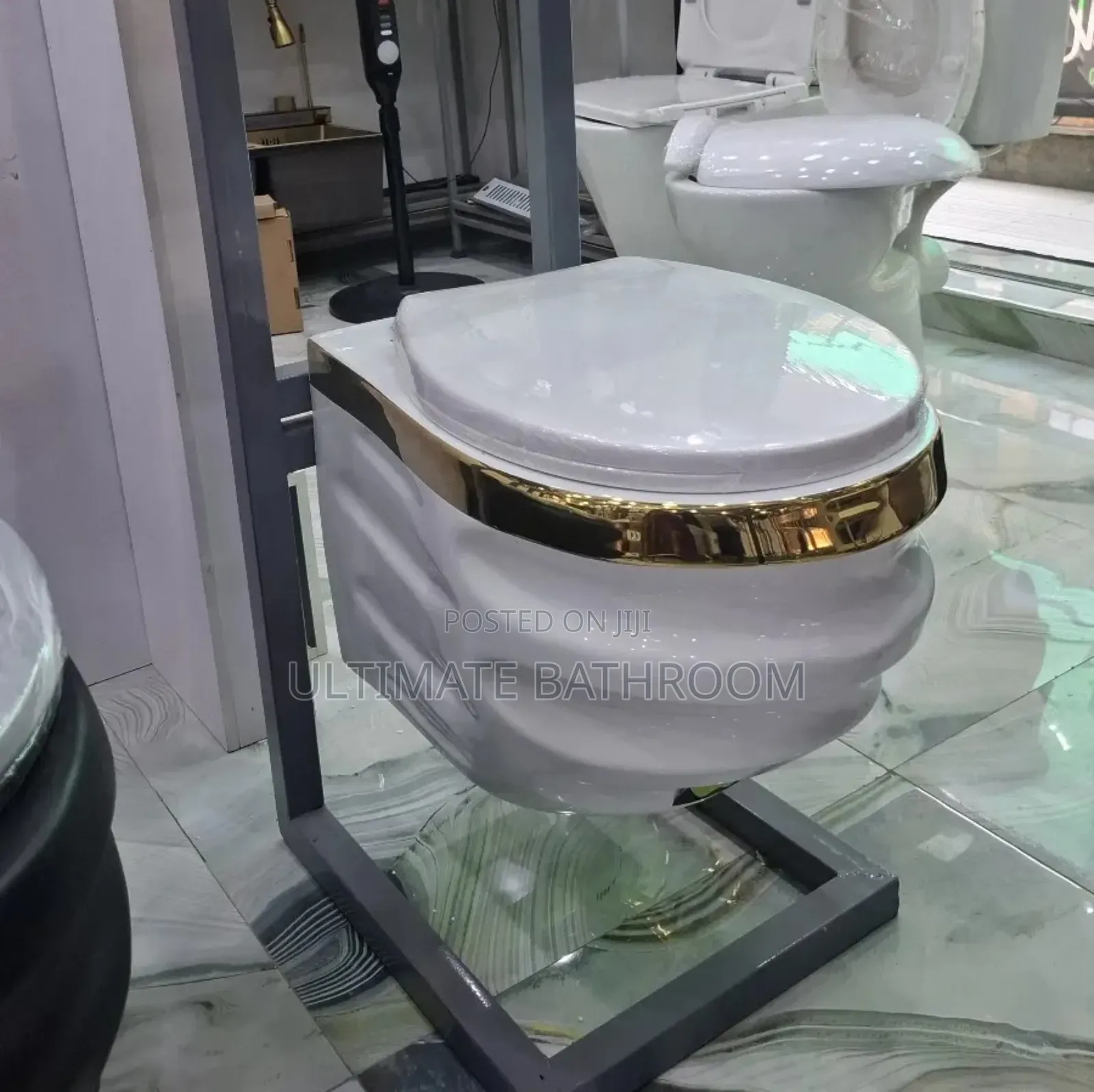 White And Gold Conceal Watercloset