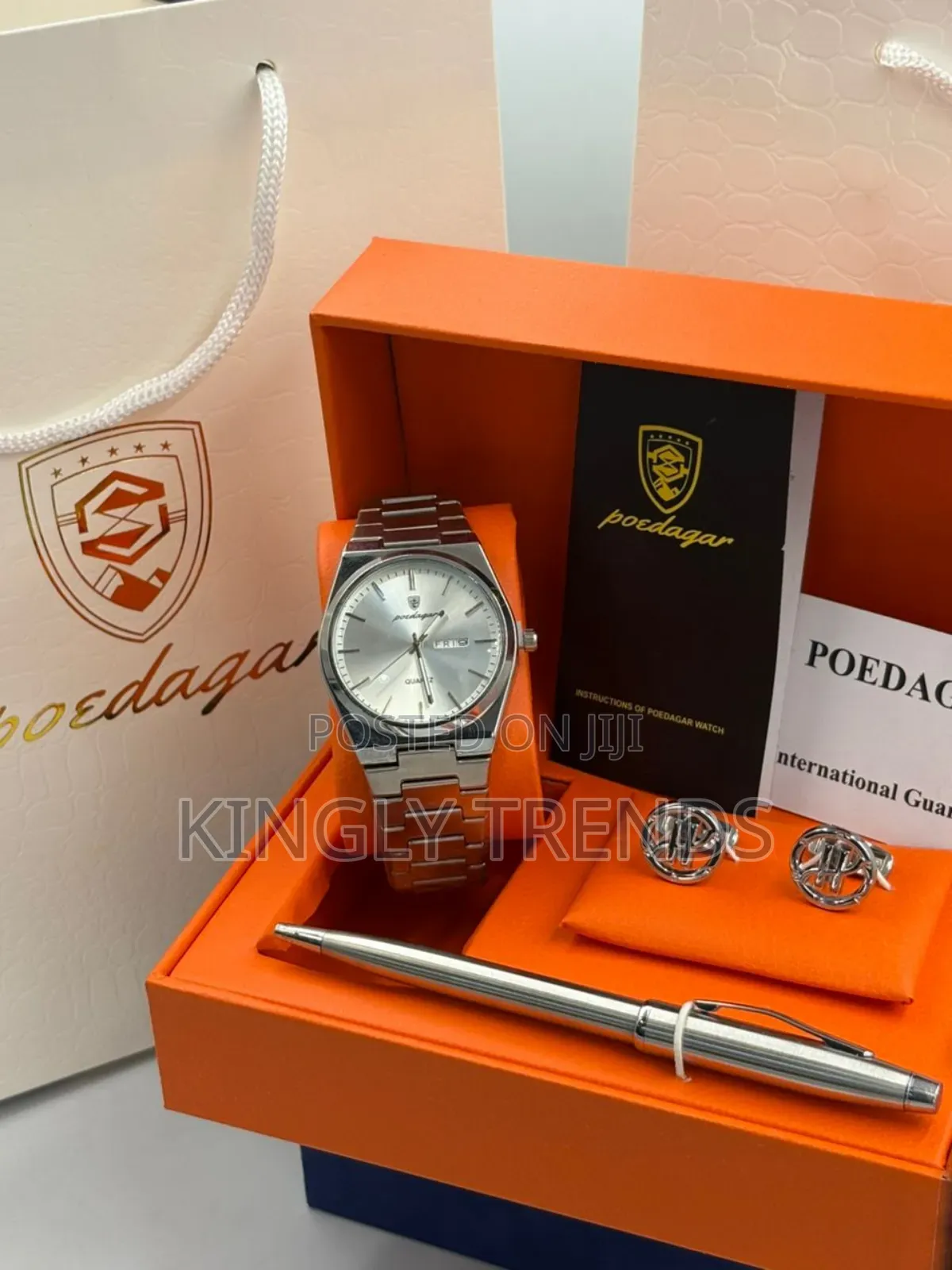 Poedagar Chain Wristwatch Men's Set