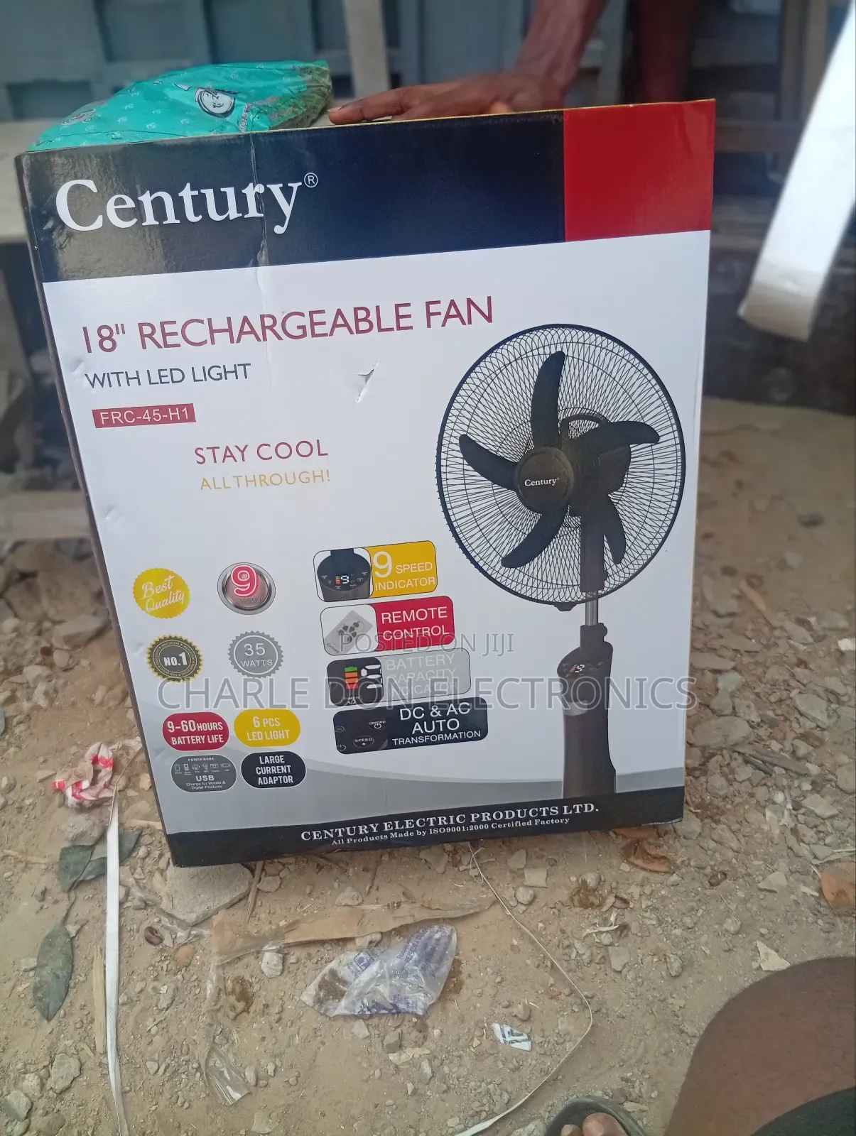 Century 18” Rechargeable Fan – Reliable Cooling During Power Outage