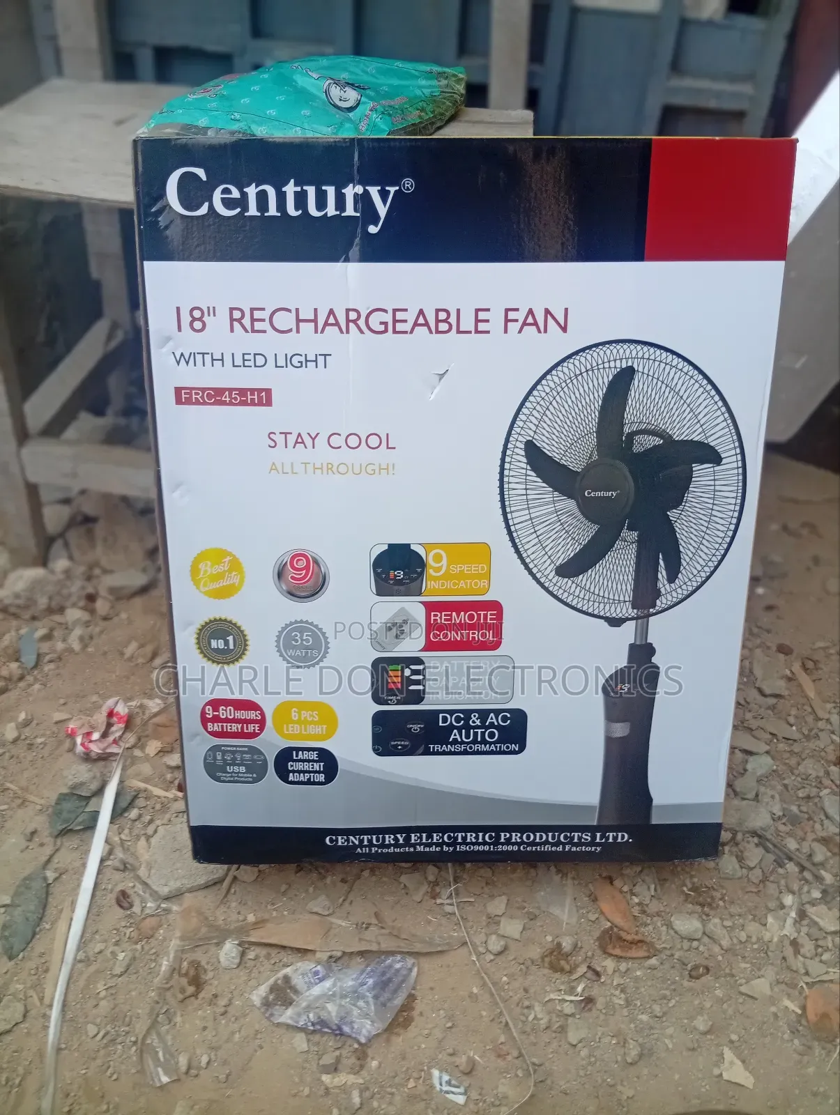 Century 18” Rechargeable Fan – Reliable Cooling During Power Outage