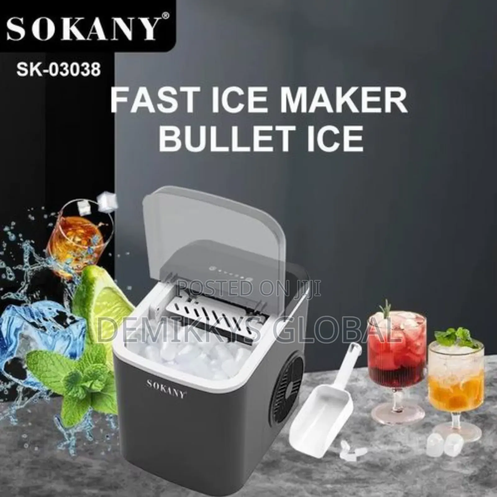 Sokany Ice Maker 1.3 L Capacity 26lbs Ice