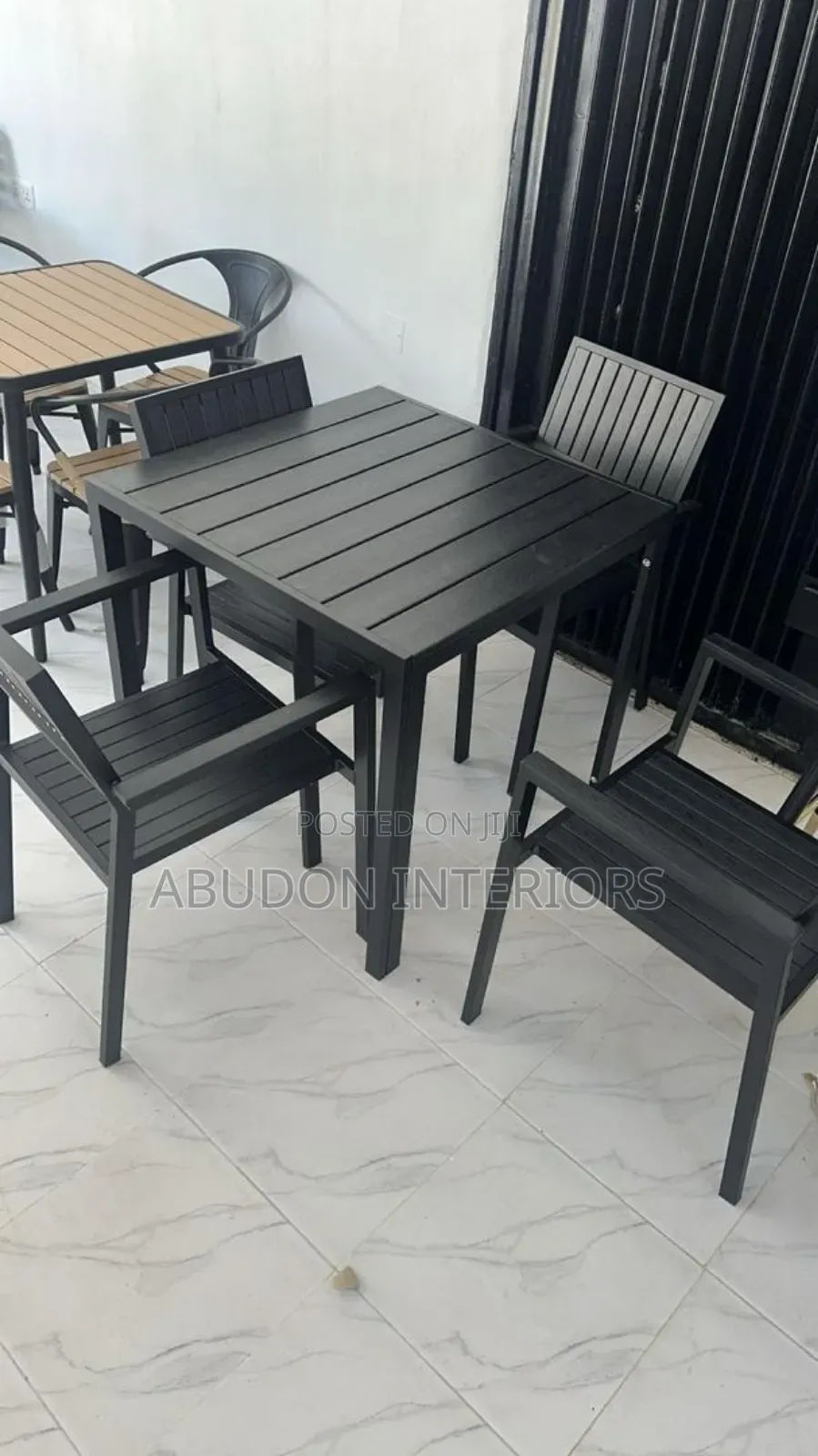 Black 4 In 1 Outdoor Table And Chairs