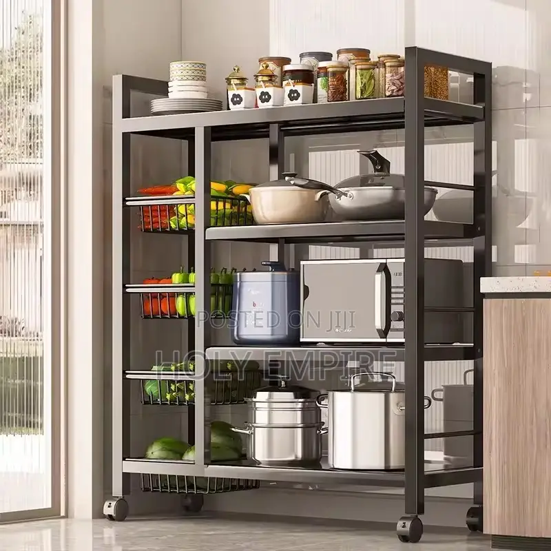 Kitchen Shelf Floor-to-Floor Vegetable Household Storage Rack Pot Rack
