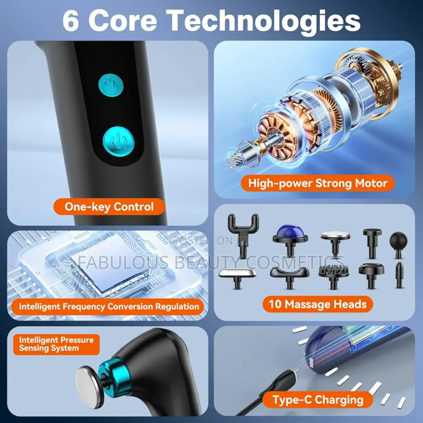 Folding Massage Gun With Heat Cold Therapy, Back Deep Tissue Massg