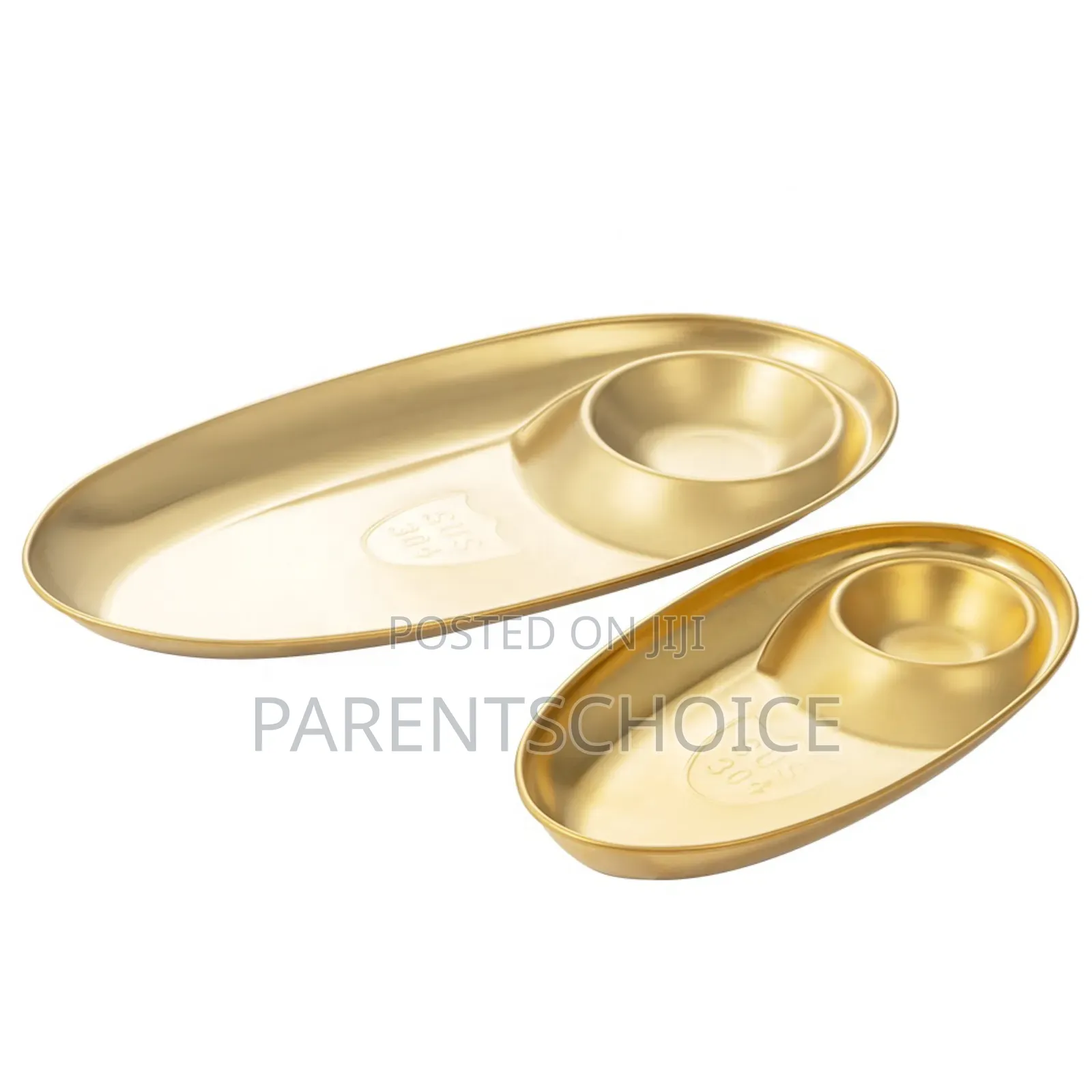 Stainless Steel Gold Oval Salad Dish,Fries Serving Plate