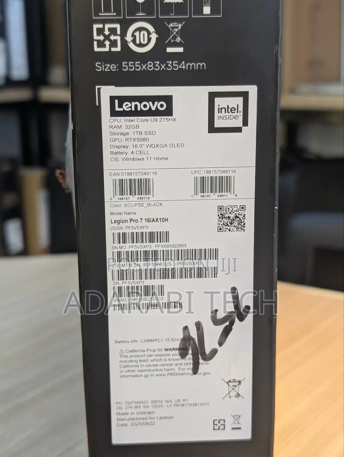 New Laptop Lenovo Legion 7 32GB Intel Core Ultra 9 SSD 1T