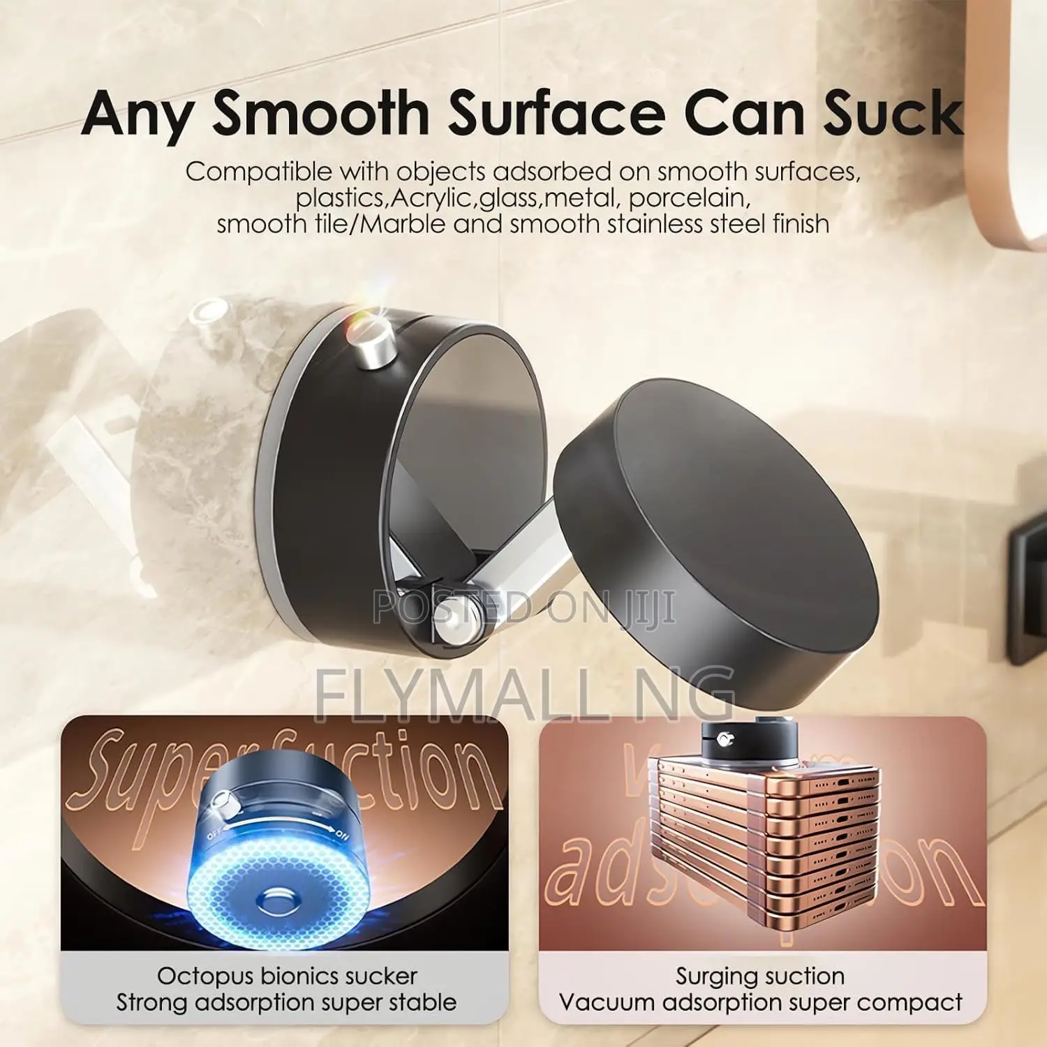 Vacuum Magnetic Phone Holder Hands Free Foldable Suction Mount