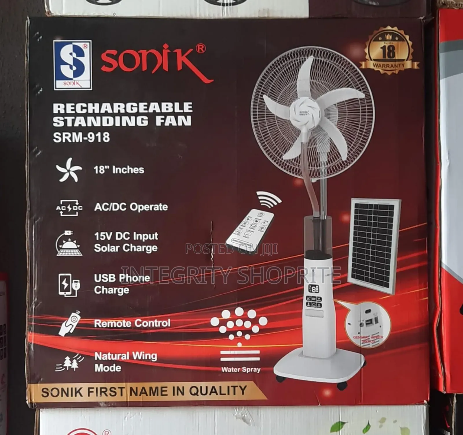 Sonik Rechargeable Fan