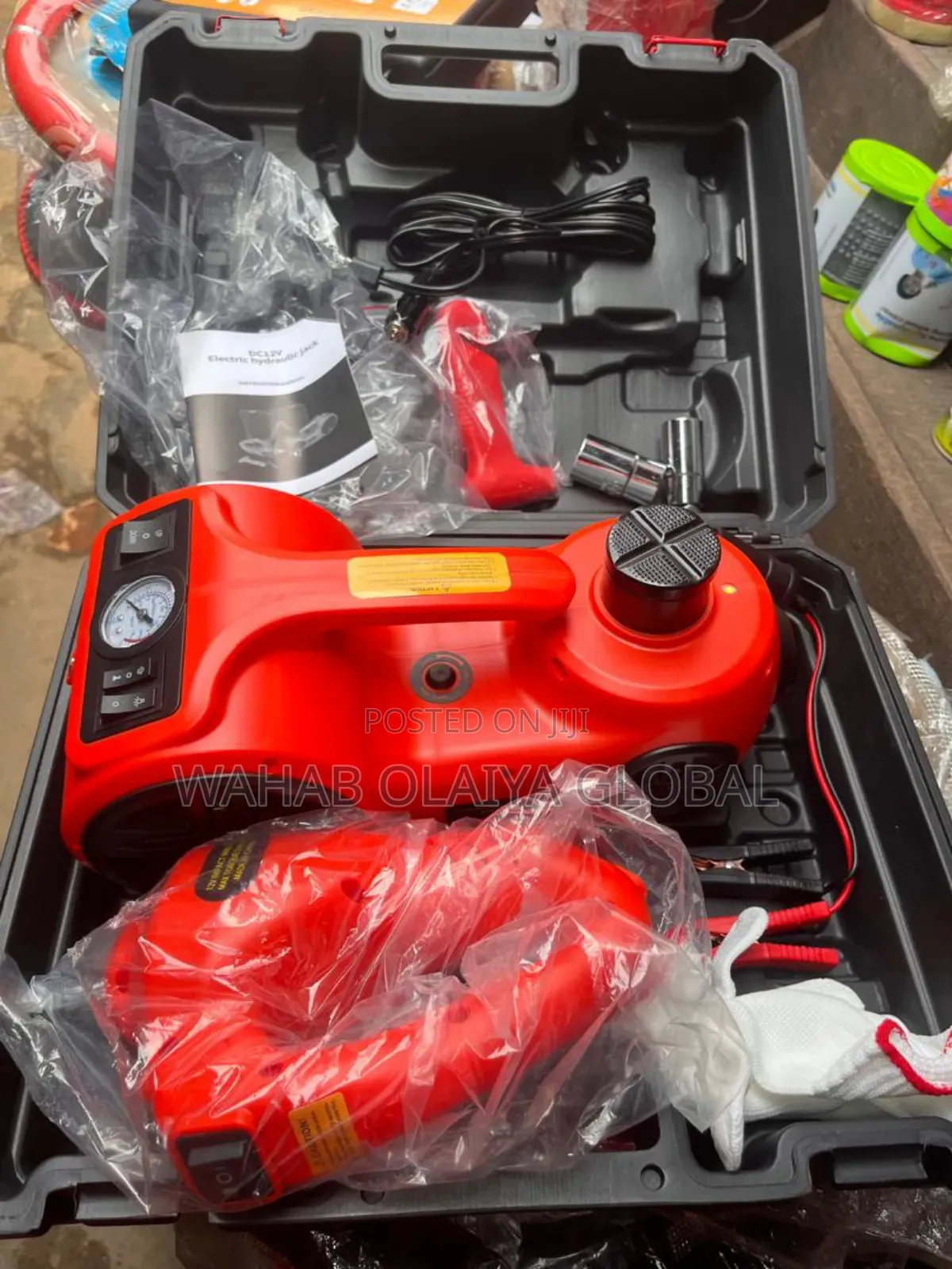 12v Electric Hydraulic Car Jack Kit 5-Ton With Air Pump Wrench