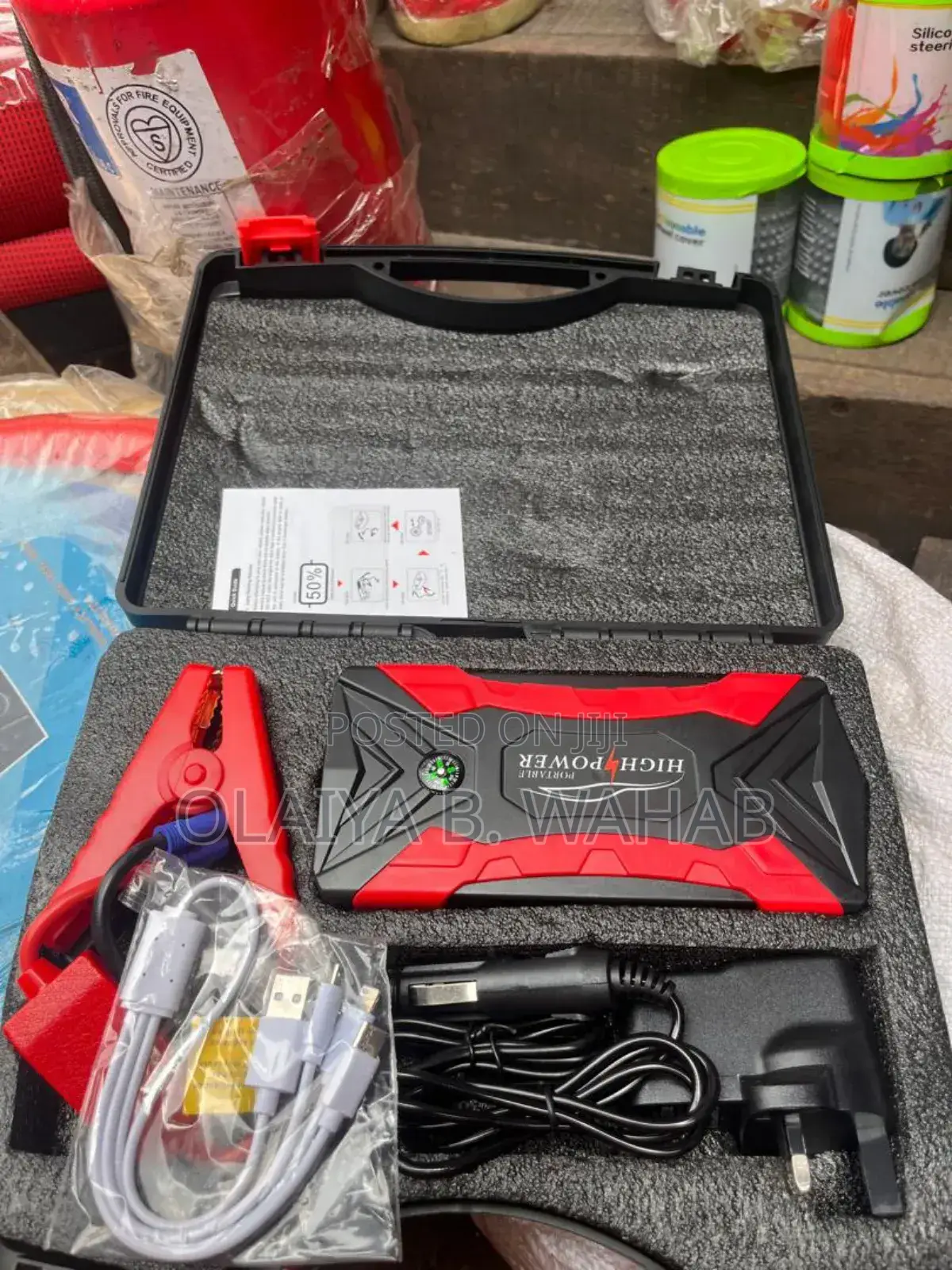 4-in-1 Car Jump Starter Power Bank With Led Light