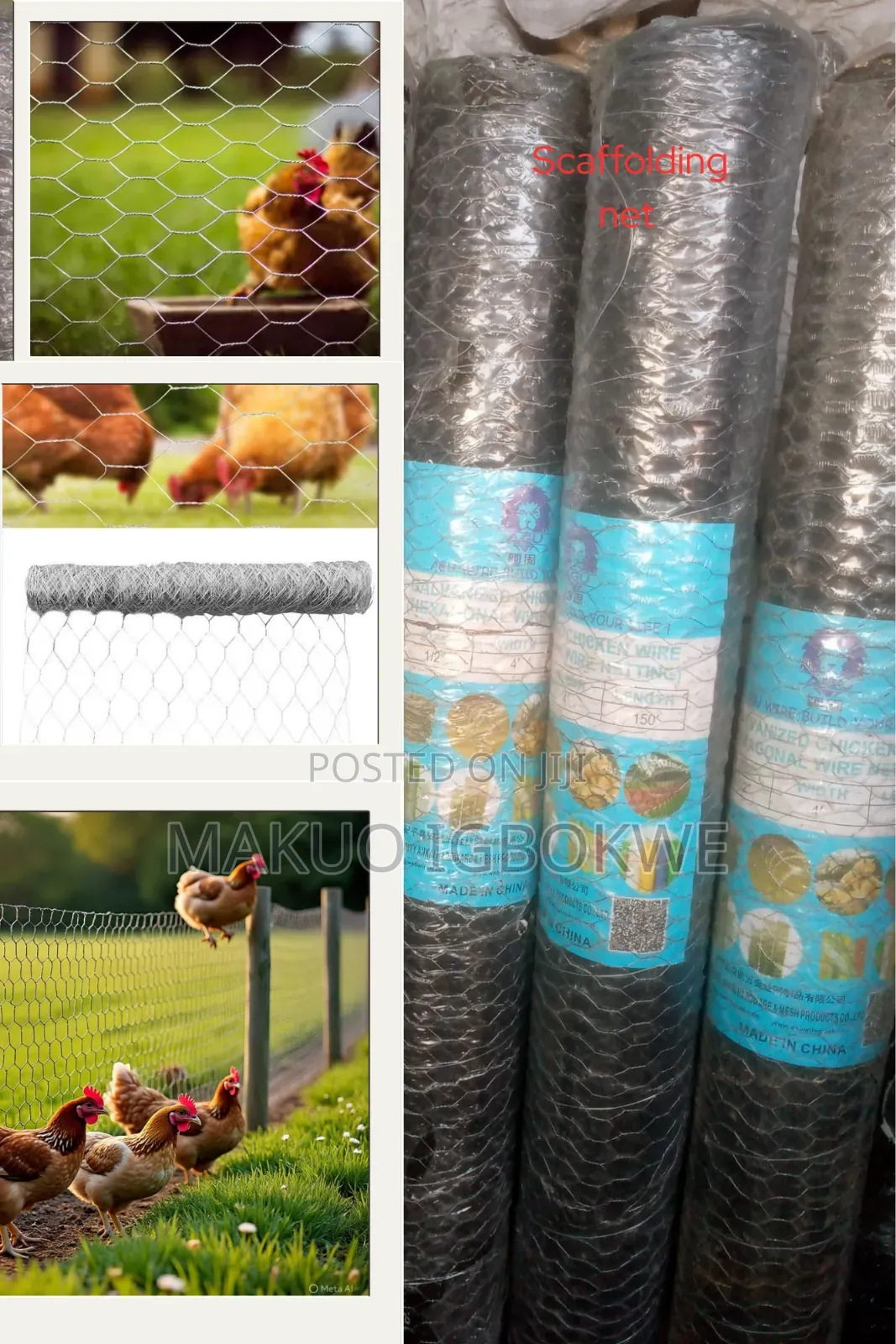 Normal Chicken Wire Mesh [Width - 1m ; Length - 40m ]