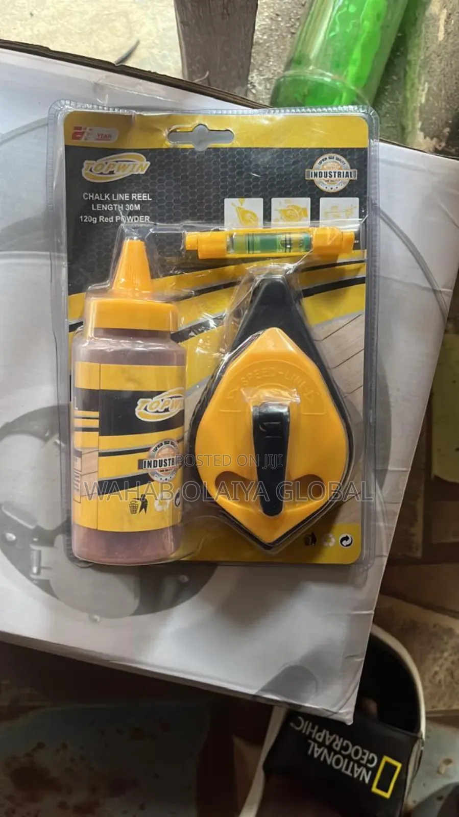 Topwin 30m Industrial Chalk Line Reel Set With Level