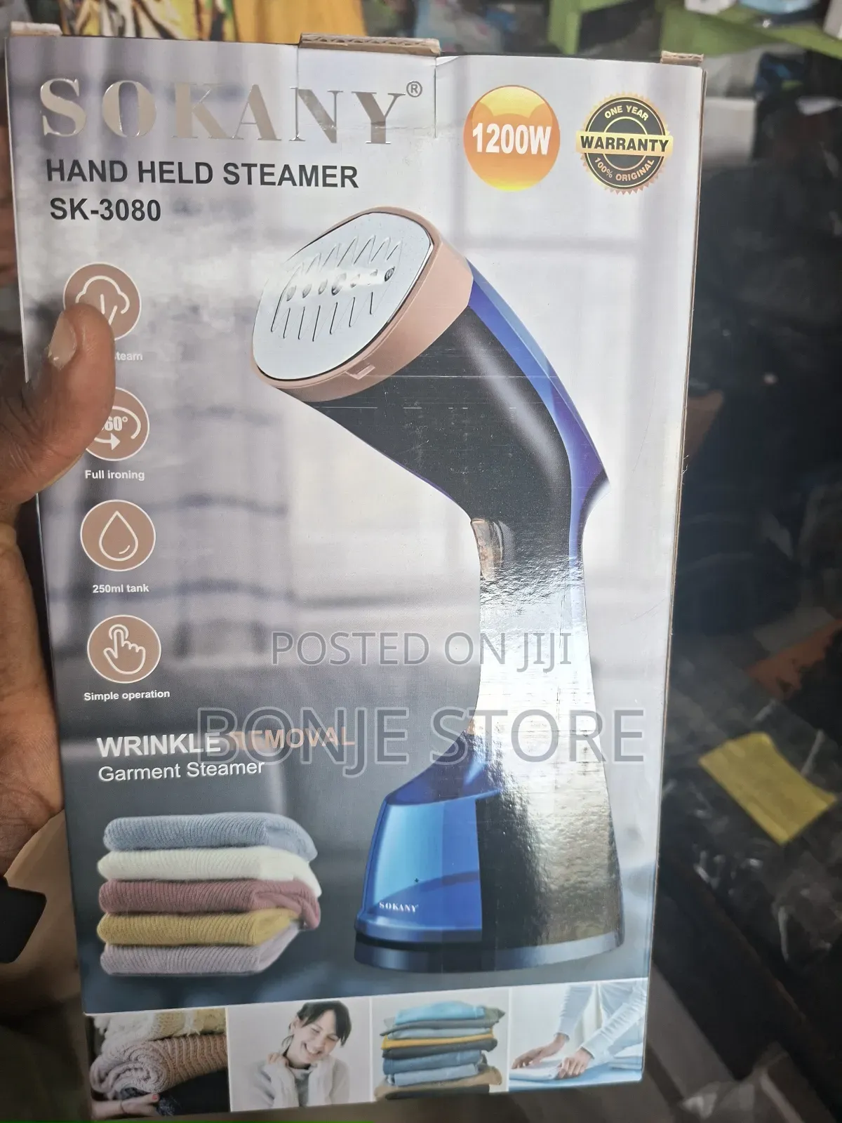 Sokany Sk-3080 Handheld Garment Steamer/ Wrinkle Remover 1200w
