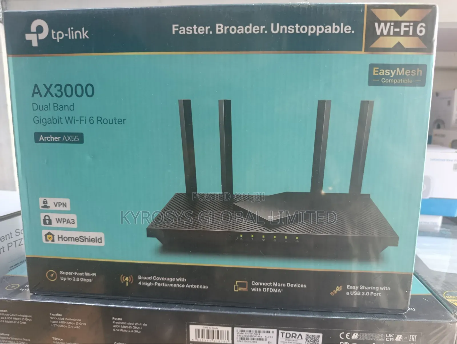 Tplink Ax3000 Acher Ax55 Dual Band Gigabit Wifi6 Router