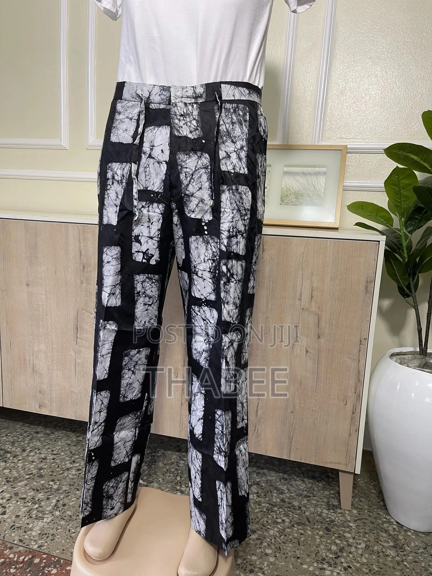 Ankara Pants Baggie Trousers 100% Cotton Black and White