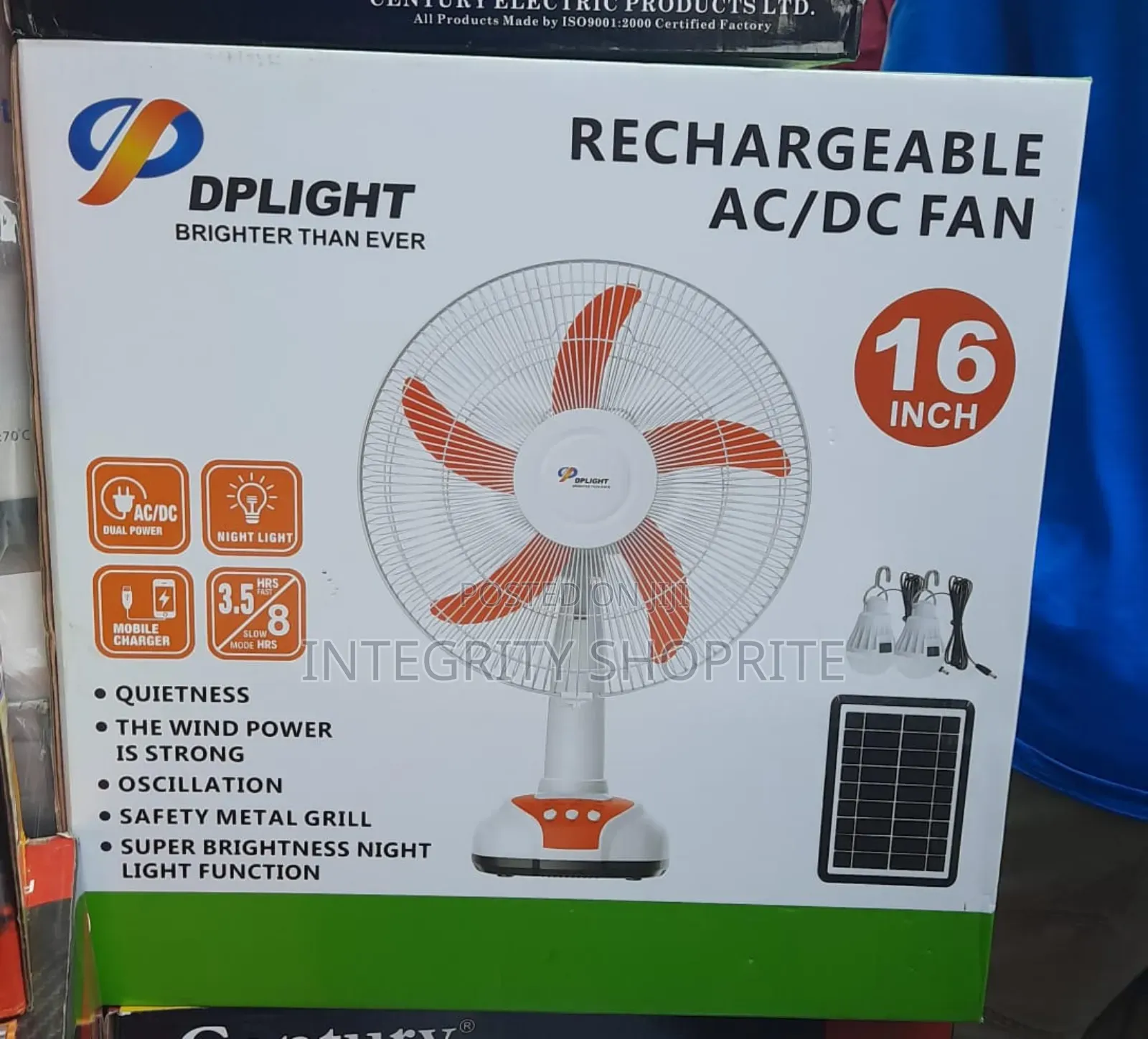 Dplight Rechargeable Fan 16inc