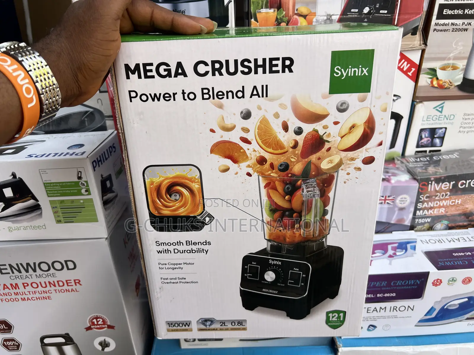 Syinix Mega Crusher Power to Blend All 2l Large Blender /6 Blades