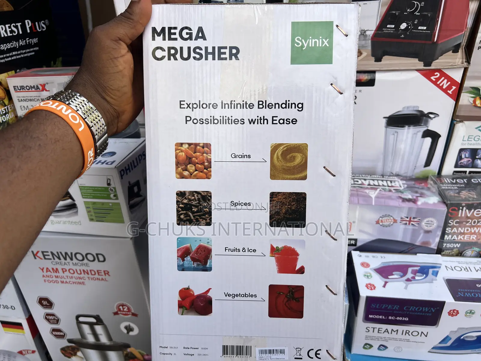 Syinix Mega Crusher Power to Blend All 2l Large Blender /6 Blades