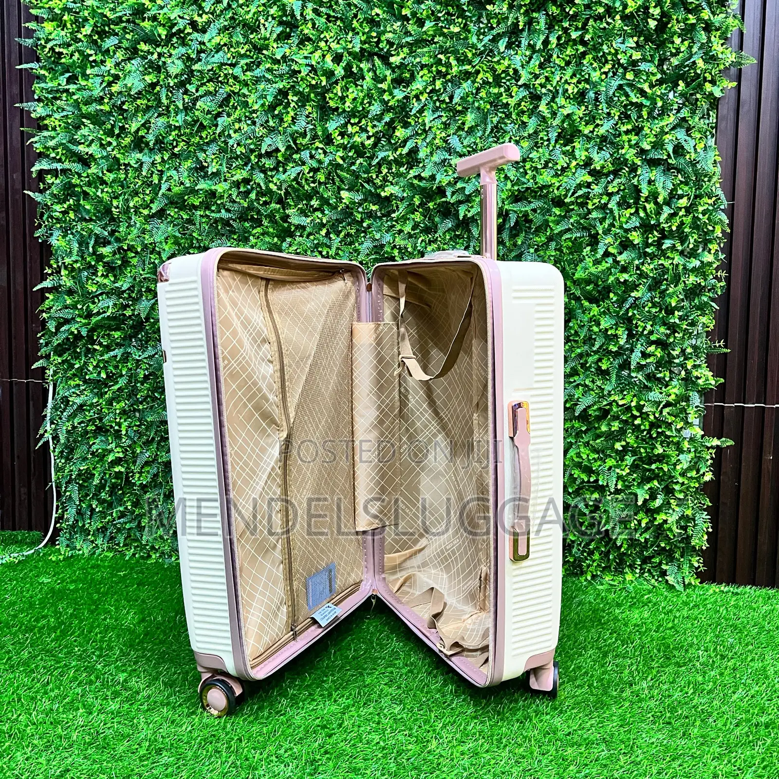 8-in-1 Premium Cream Hard Case Travel Suitcase Set