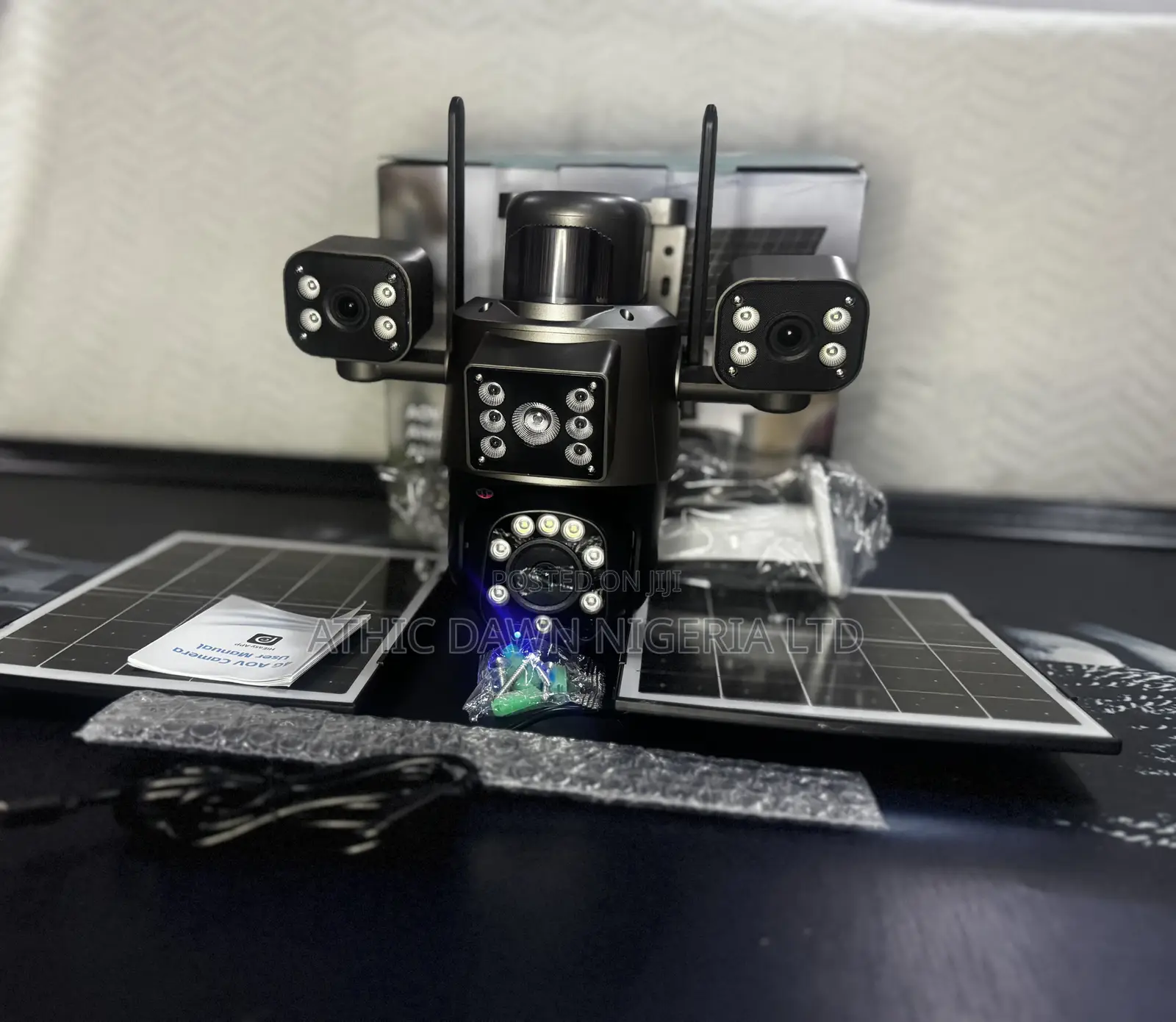 Real 4lens Solar CCTV Camera With 2 Panels