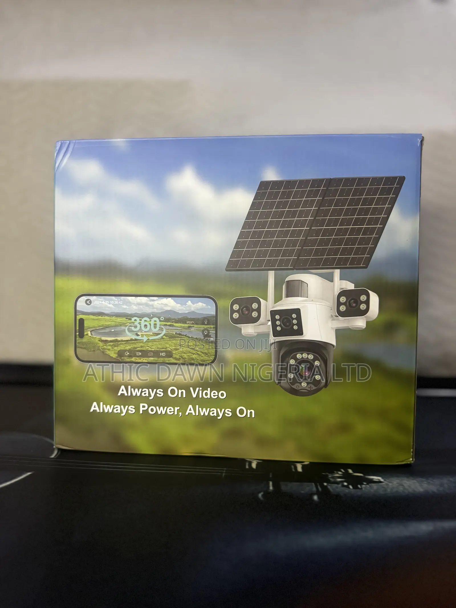 Real 4lens Solar CCTV Camera With 2 Panels