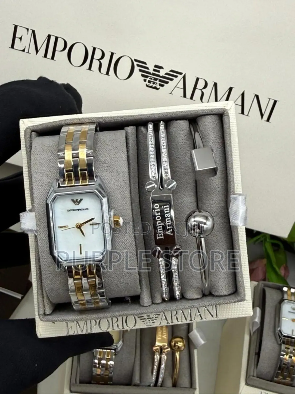 Emporio Armani Women's Quality Non Tarnish Watch and Bracelets Set