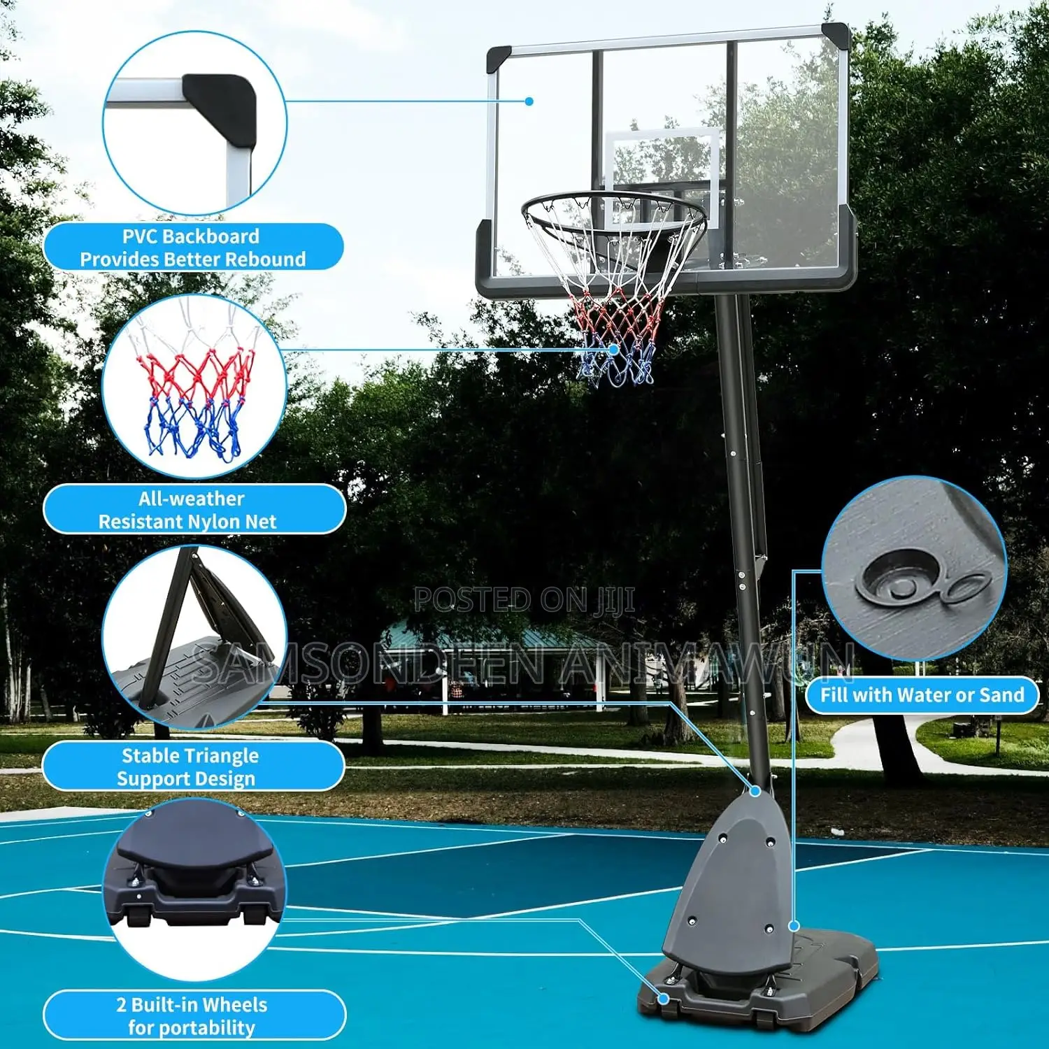 10ft Adjustable Basketball Stand – Perfect For Home & Schools