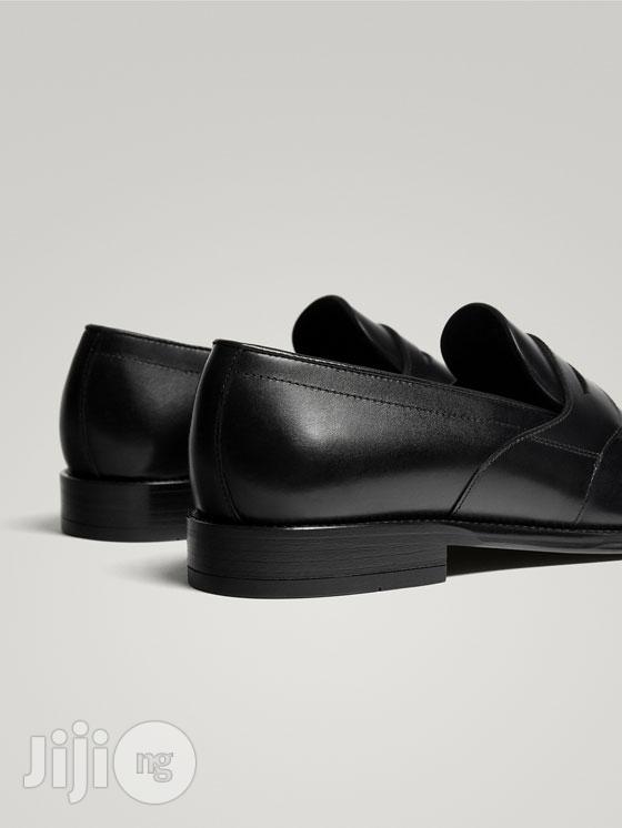 Massimo Dutti - Black Leather Penny Loafers