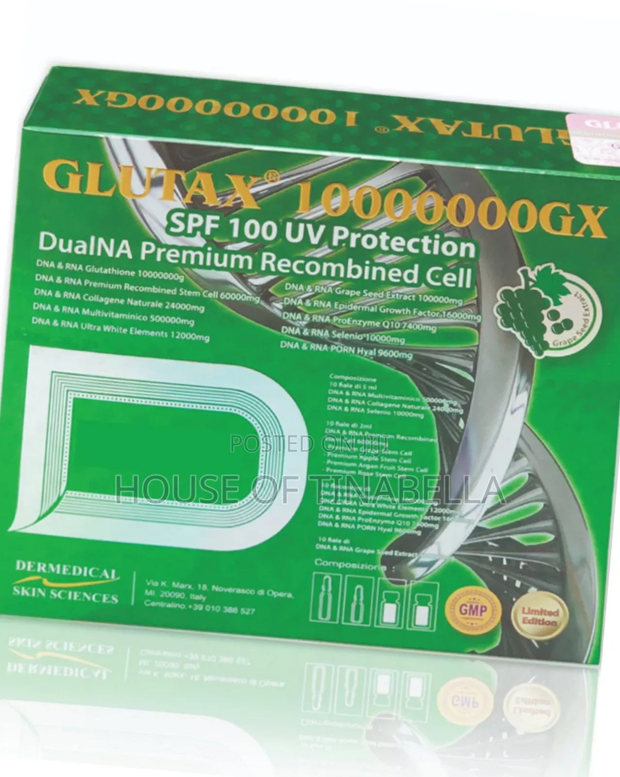 Glutax 10000000gx Dualna  Recombined Cell Skin Whitening Injection
