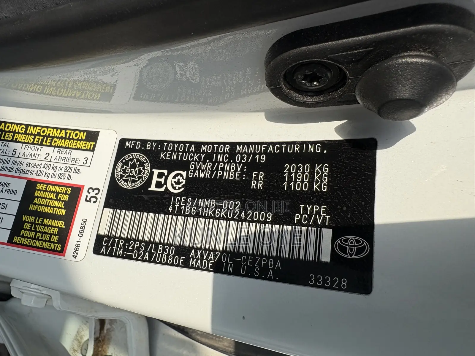 Toyota Camry XSE (2.5L 4cyl 8A) 2019 White