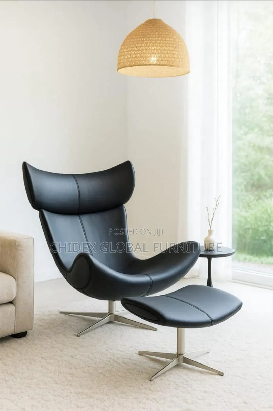 Executive Leather Relaxing Swivel Chair With Footrest