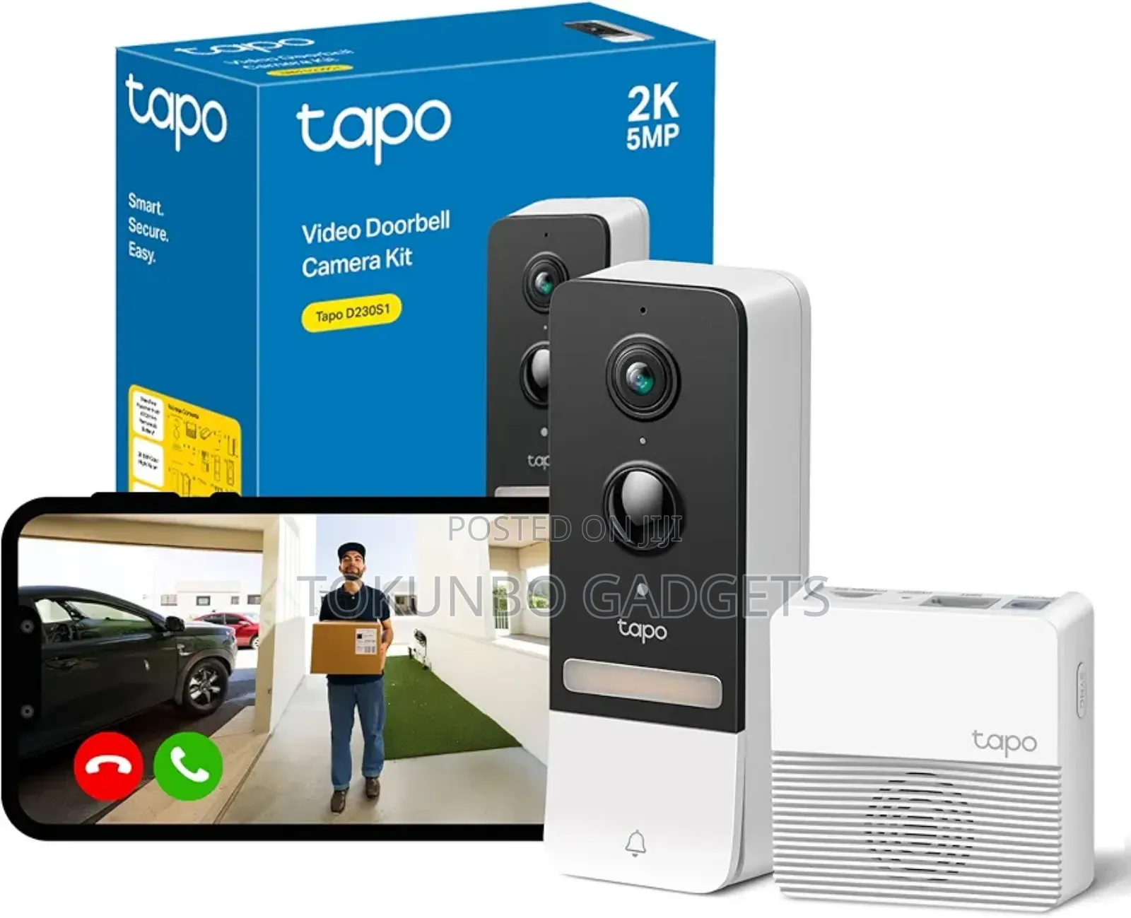 Tapo D230s1 5mp Battery Video Doorbell Wireless, Security Camera