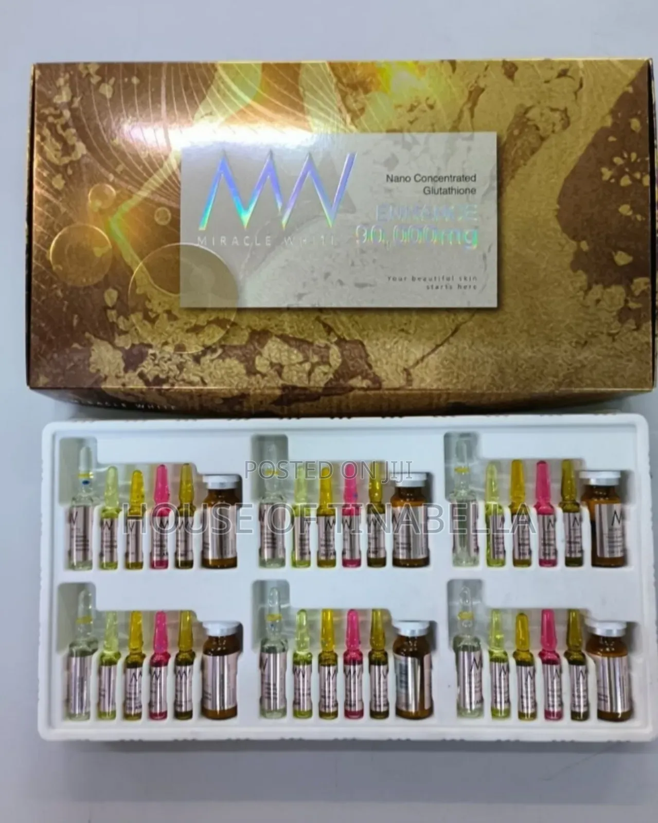 Miracle White Glutathione Skin Whitening Injection 90,000mg