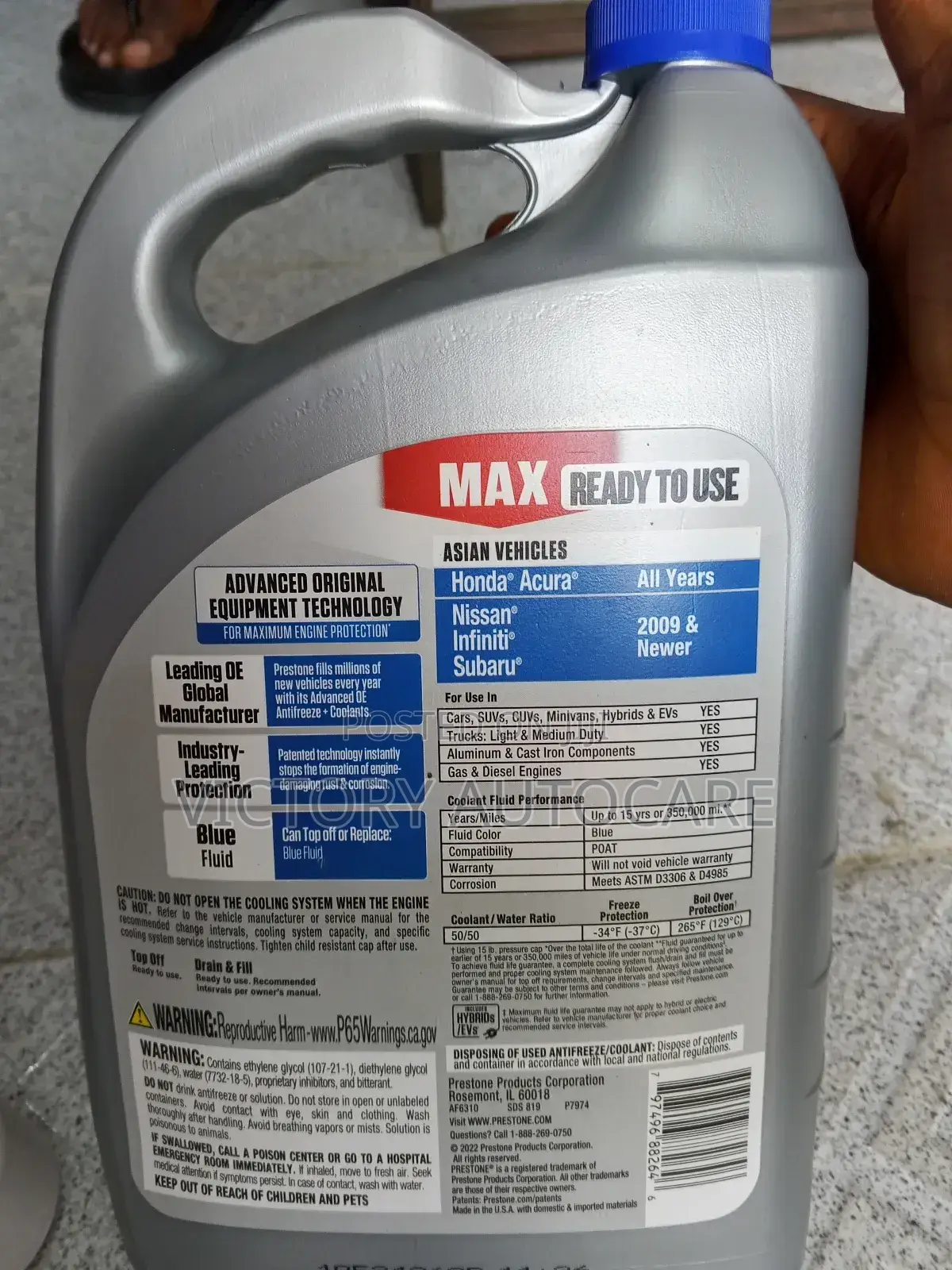 Coolant Anti-Freeze Fluid (All Honda and Acura Models )