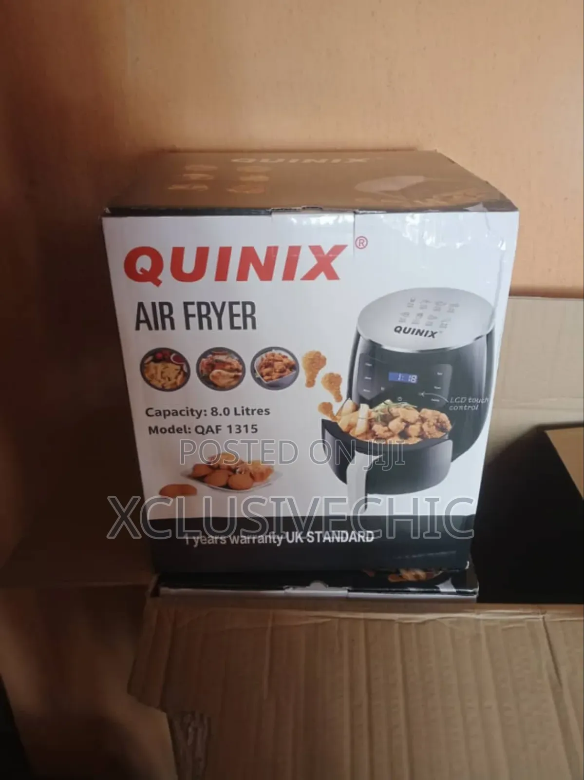 8 Litres Quinix Air Fryer - Uk Standard + Free Air Fryer Liner