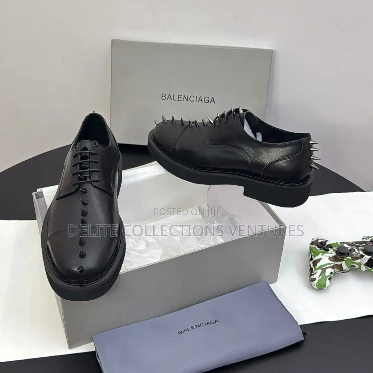 *Balenciaga Spiked Faced Leather Shoe “Black”*