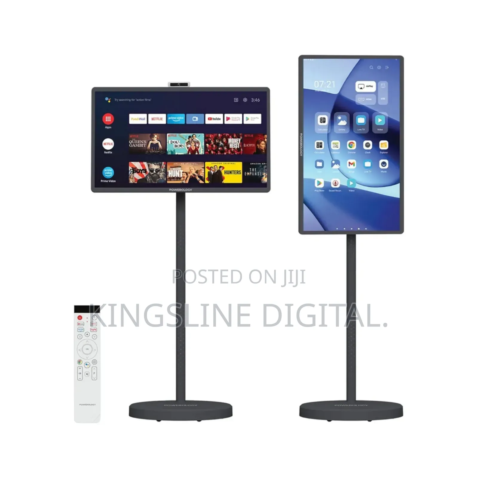 Powerology 32 Inch Portable Smart Monitor, FHD 60hz Android Tv
