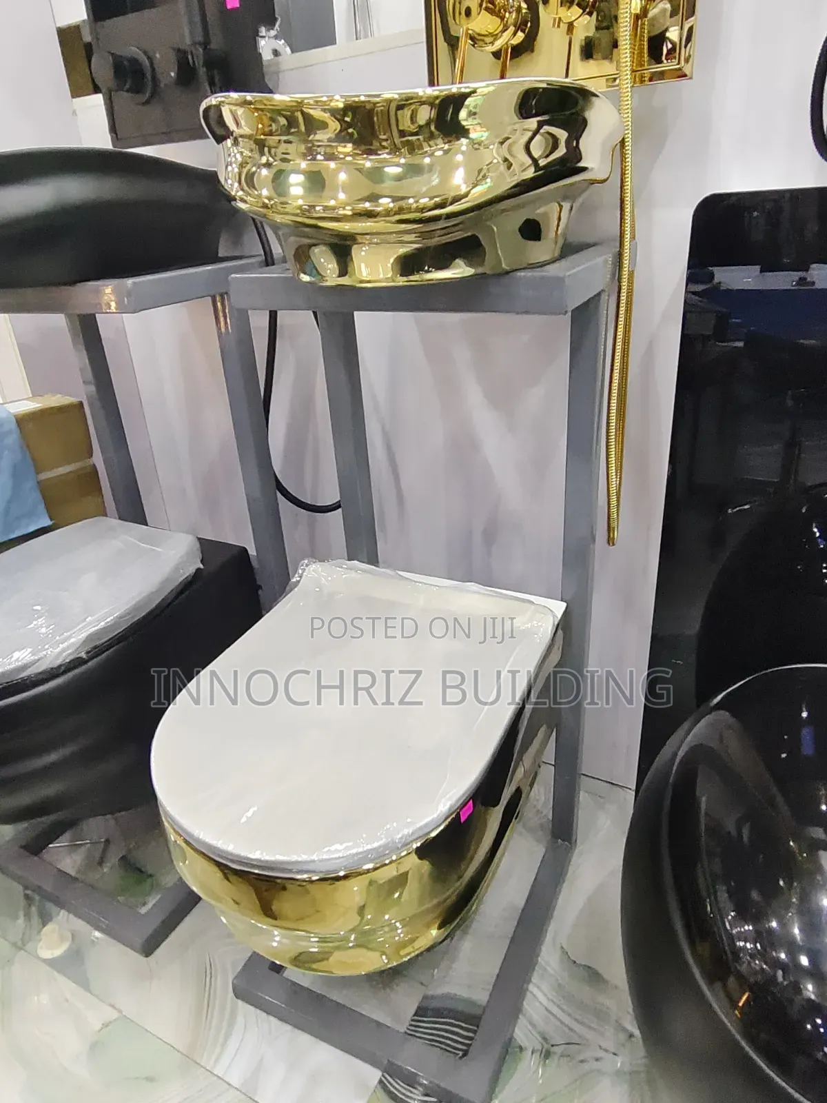 Gold Wall Hung With Basin