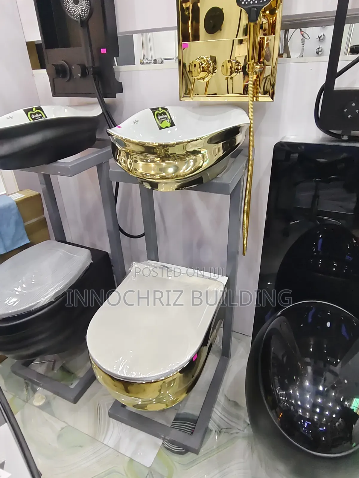 Gold Wall Hung With Basin