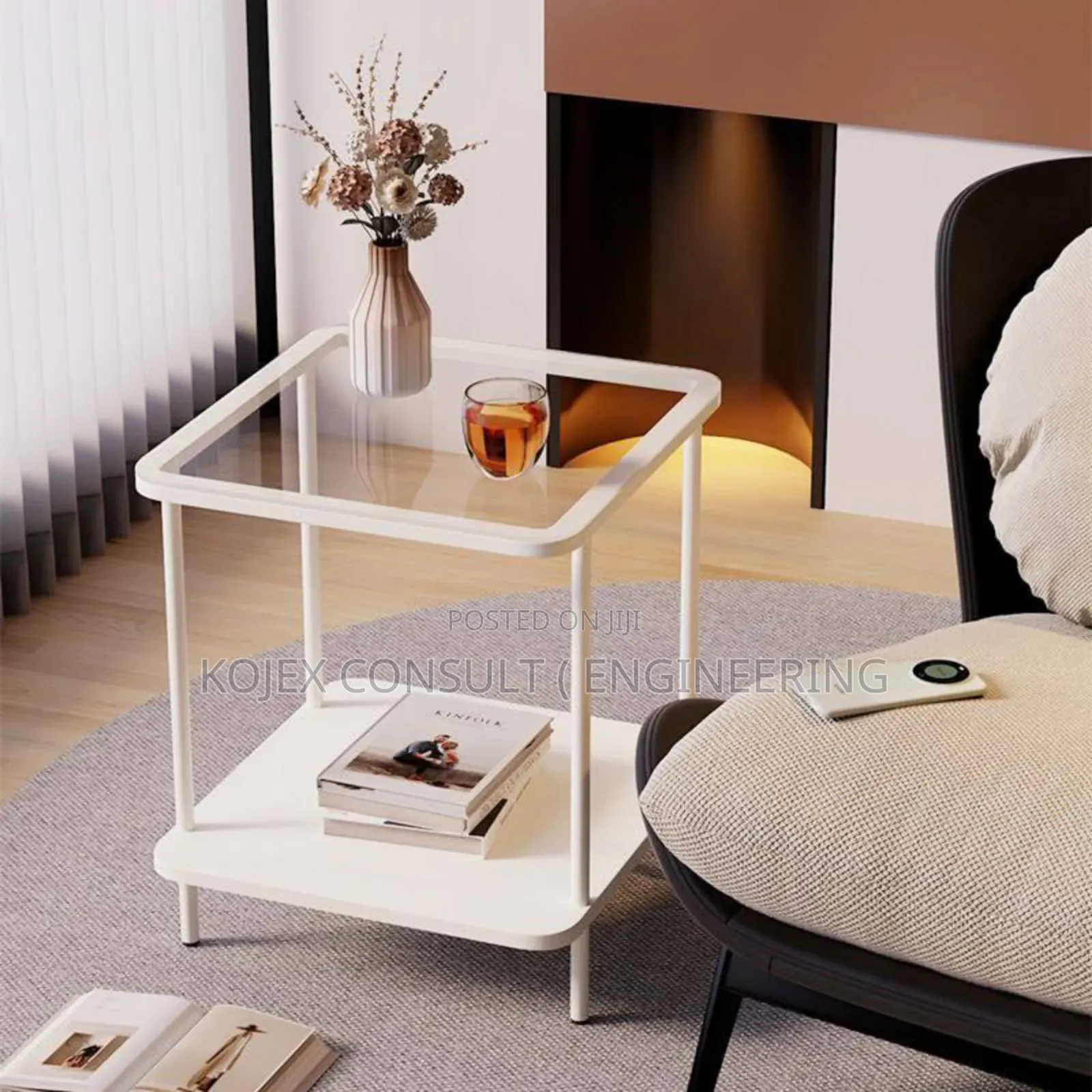 Luxury Glass Top Side Stool