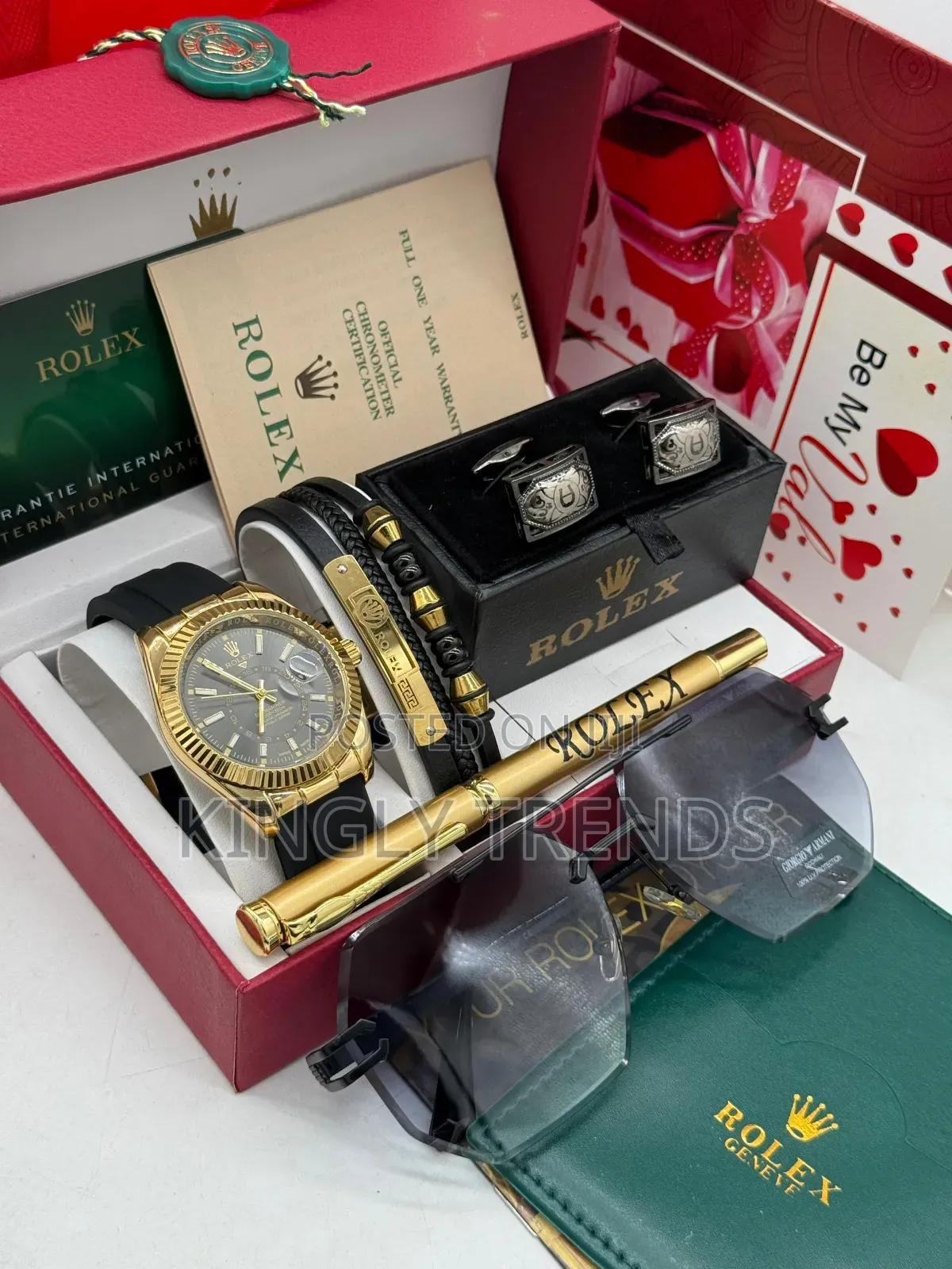 Exclusive Rolex Skydweller Rubber Wristwatch Set for Men