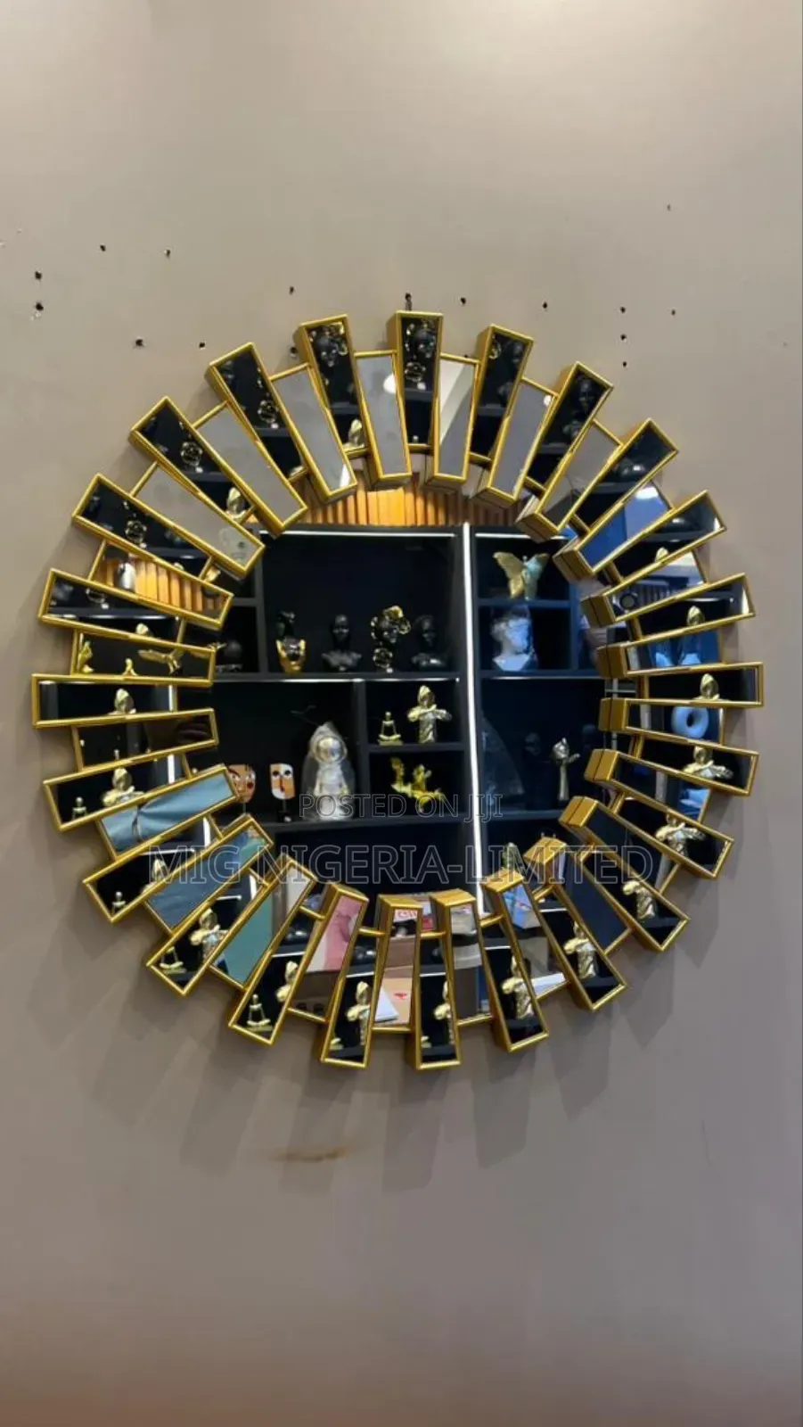 Wall Circle Gold Design Oval Consoles Mirror Decoration 60cmx60cm