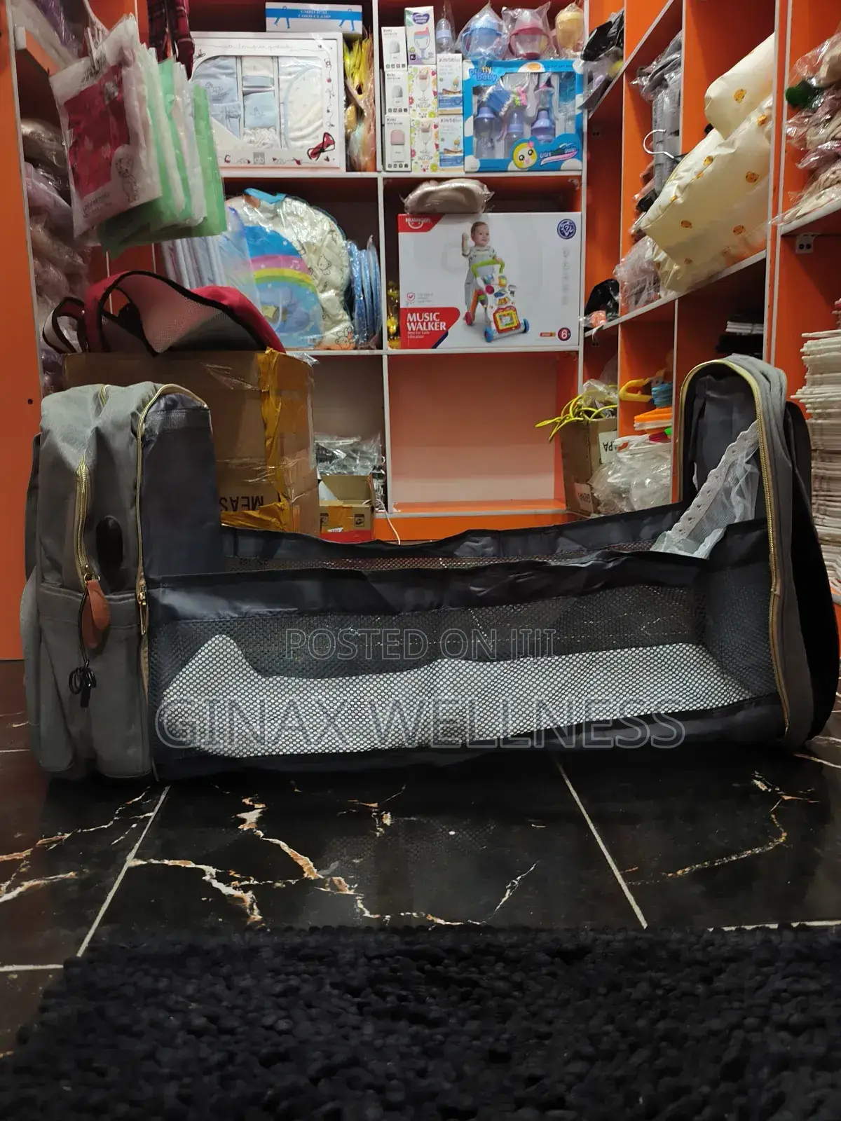 Baby Diaper Bag Backpack With Foldable Bed for Nursing Mothers