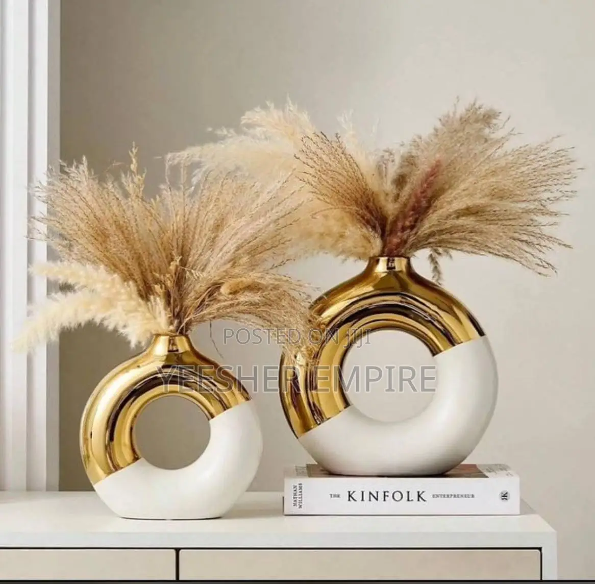 Golden Ceramic Vase Set
