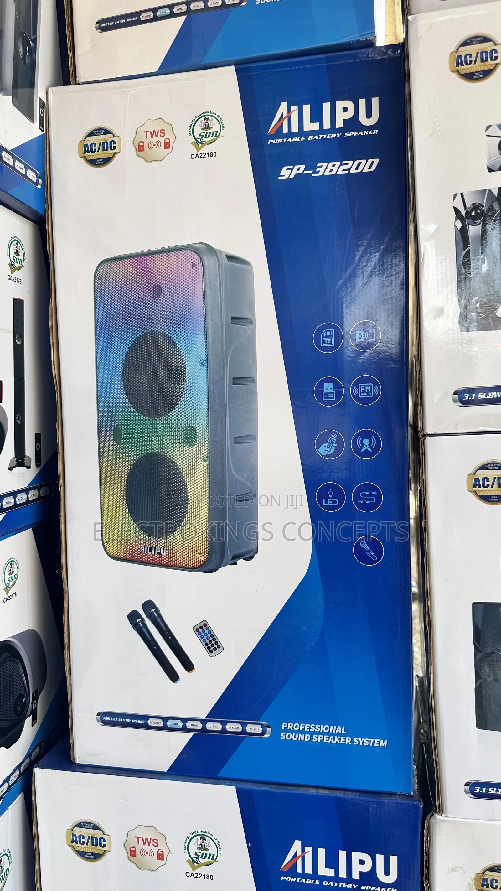 Rechargeable Portable Party Box With Double Microphone