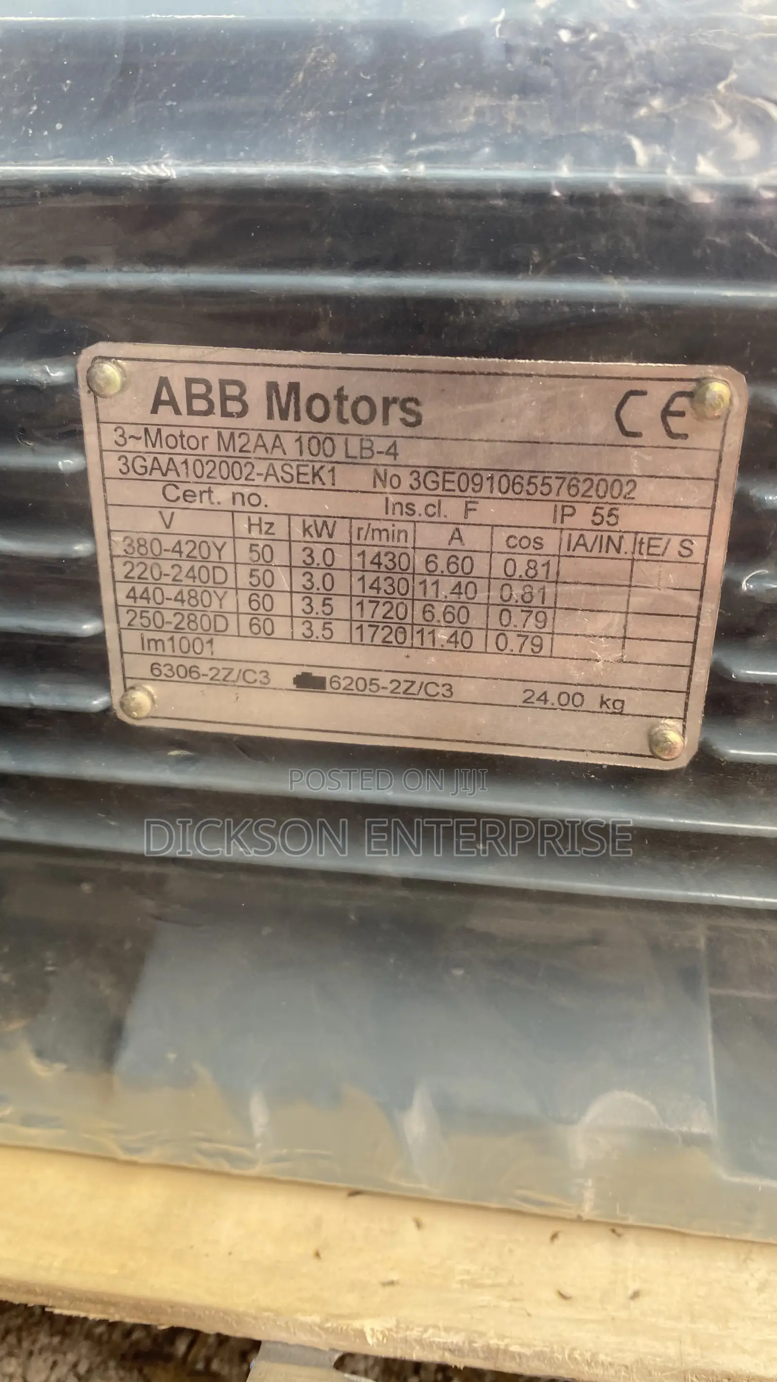 High Quality 3kw 4hp 1430rpm Abb Electric Motor