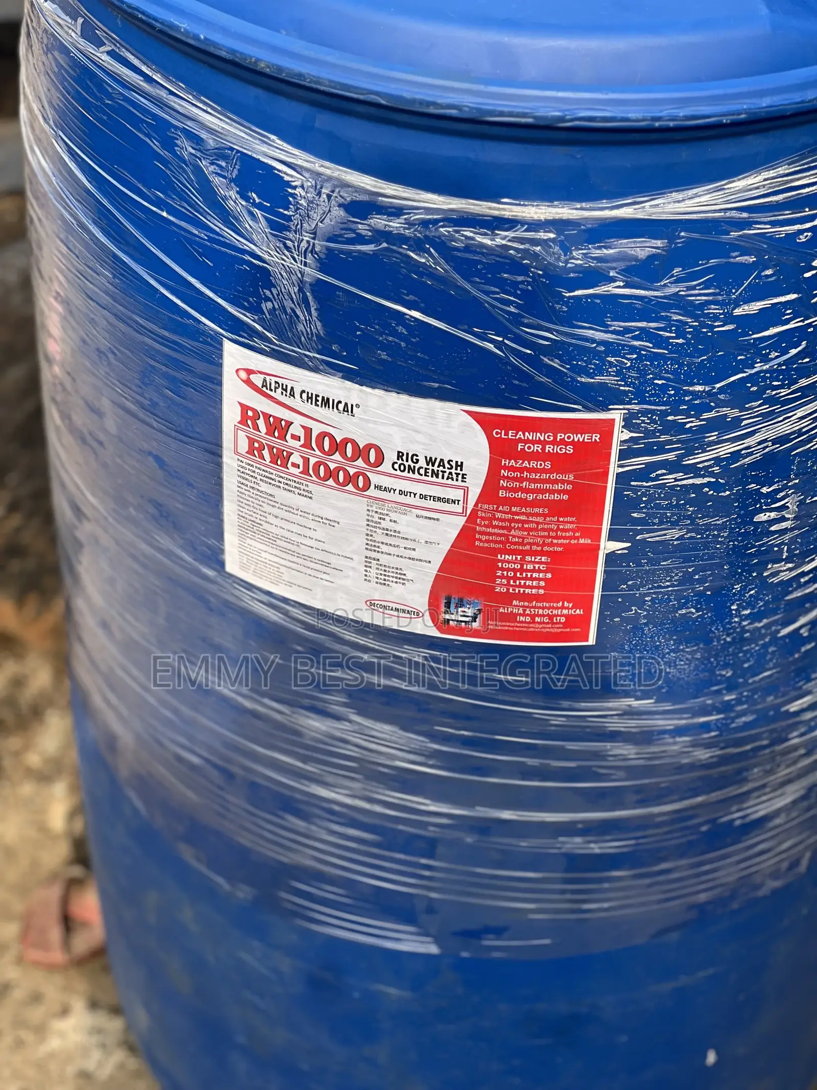 Alpha Chemical Rw-1000 Rig Wash Concentrate